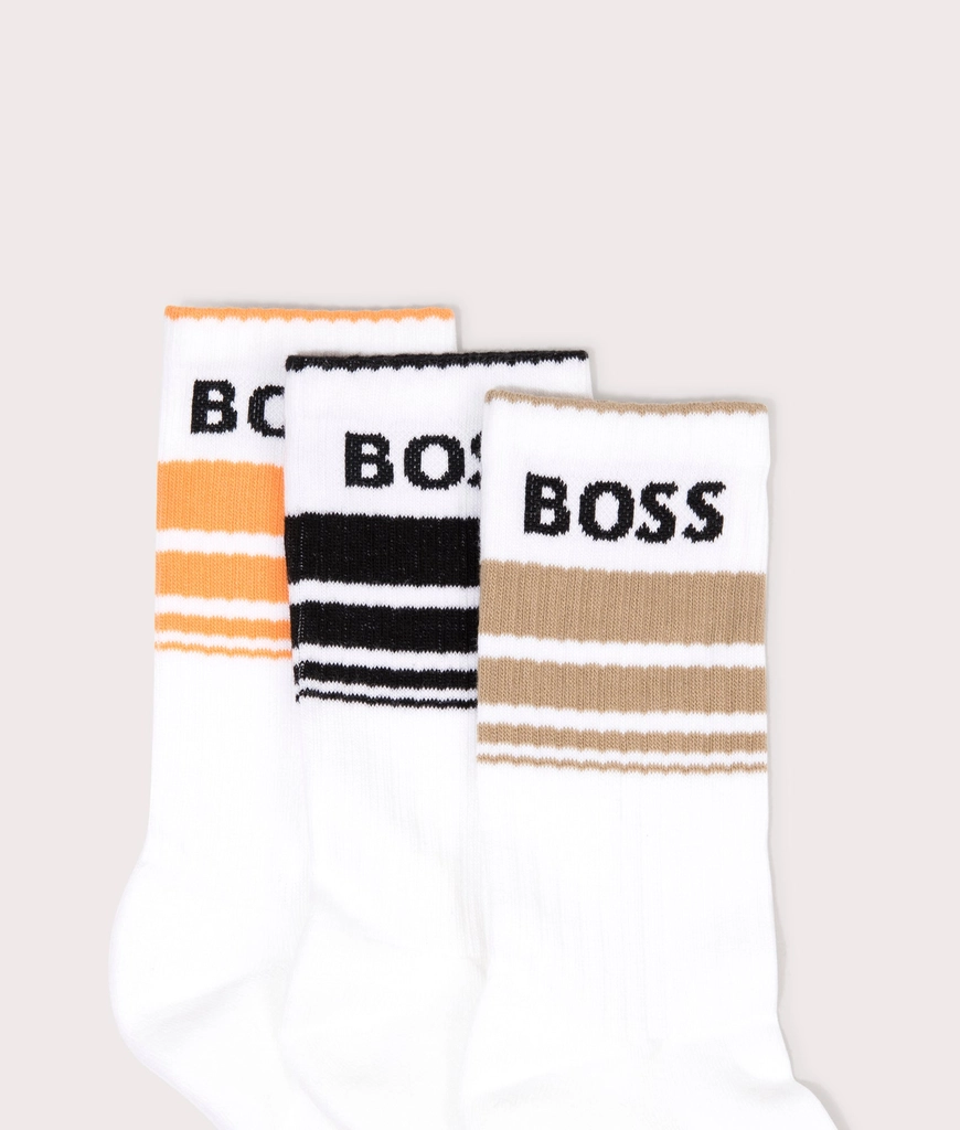 Hugo Boss Mens 3 Pack Rib Stripe Socks